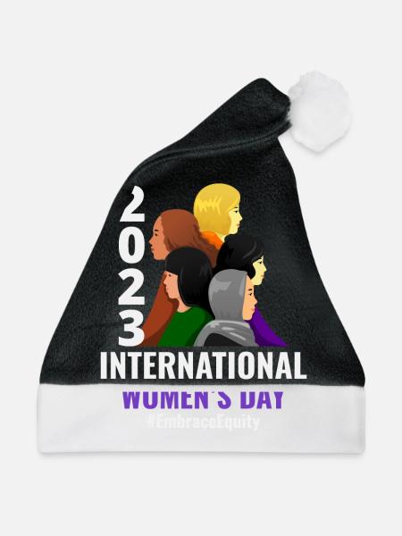 Internationaler Frauentag 2023 8. März - Weihnachtsmütze - Schwarz/Weiß - Vorne