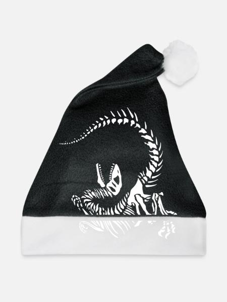 Raptor-Skelett - Weihnachtsmütze - Schwarz/Weiß