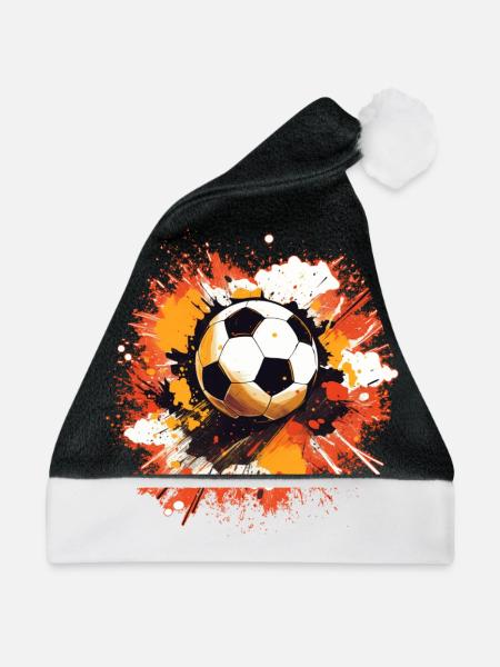 Fußball Ball - Weihnachtsmütze - Schwarz/Weiß
