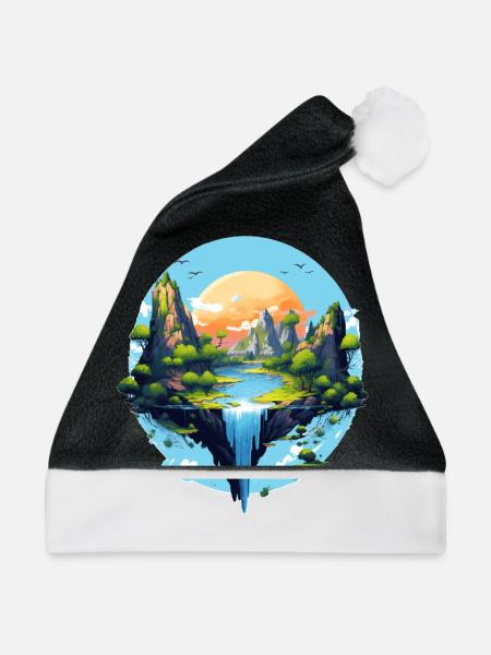 Landschaft - Weihnachtsmütze - Schwarz/Weiß