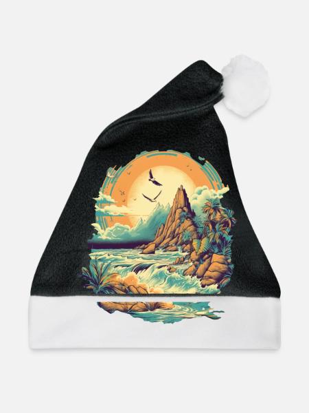Strand - Weihnachtsmütze - Schwarz/Weiß - Vorne