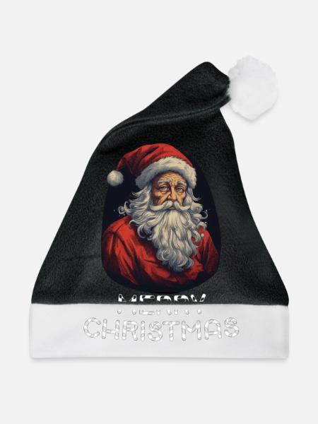 Weihnachtsmann Marry Christmas - Weihnachtsmütze - Schwarz/Weiß