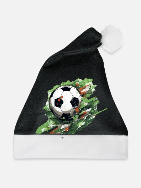 Fußball Ball - Weihnachtsmütze - Schwarz/Weiß