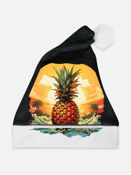 Ananas - Weihnachtsmütze - Schwarz/Weiß