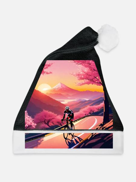 Kirschblütenzeit – Radtour - Weihnachtsmütze - Schwarz/Weiß