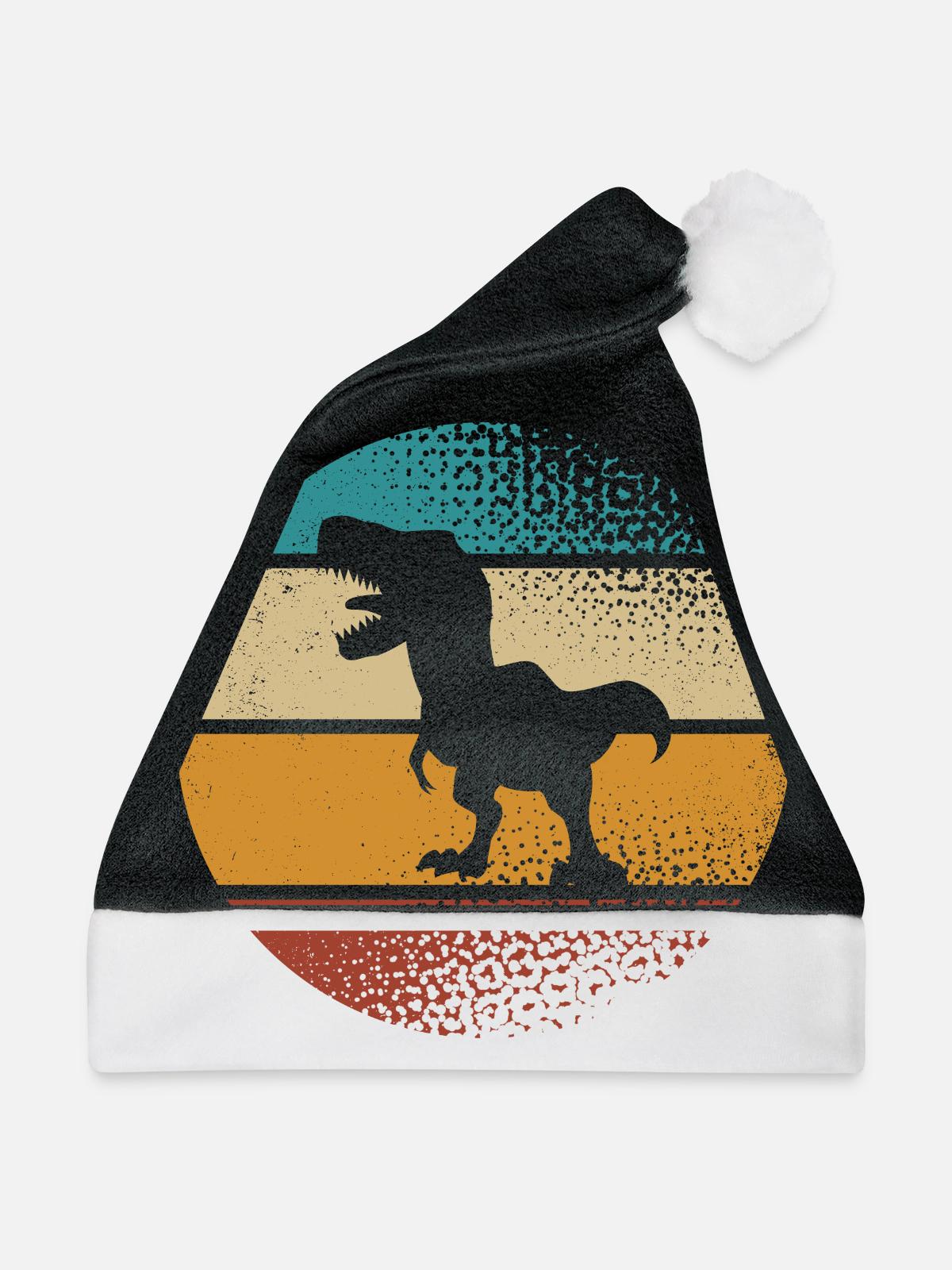 T Rex - Weihnachtsmütze - Schwarz/Weiß - Vorne