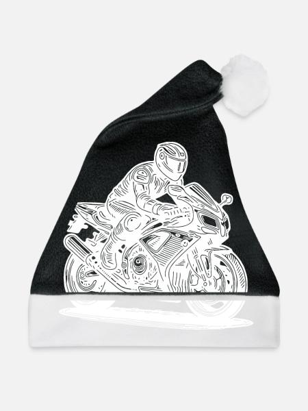 Motorrad Schnelle Straßenmaschinen Liebhaber - Weihnachtsmütze - Schwarz/Weiß