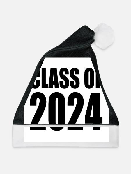 Class of 2024 - Weihnachtsmütze - Schwarz/Weiß - Vorne