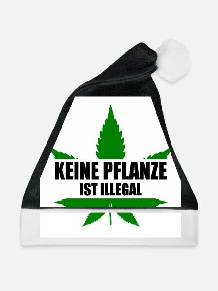 keine pflanze ist illegal - Weihnachtsmütze - Schwarz/Weiß - Vorne