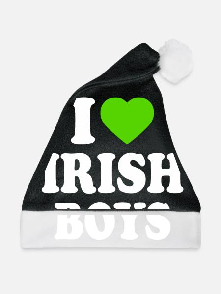 I love irish boys - Weihnachtsmütze - Schwarz/Weiß - Vorne