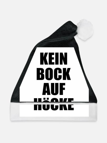 Kein bock auf höcke - Weihnachtsmütze - Schwarz/Weiß - Vorne