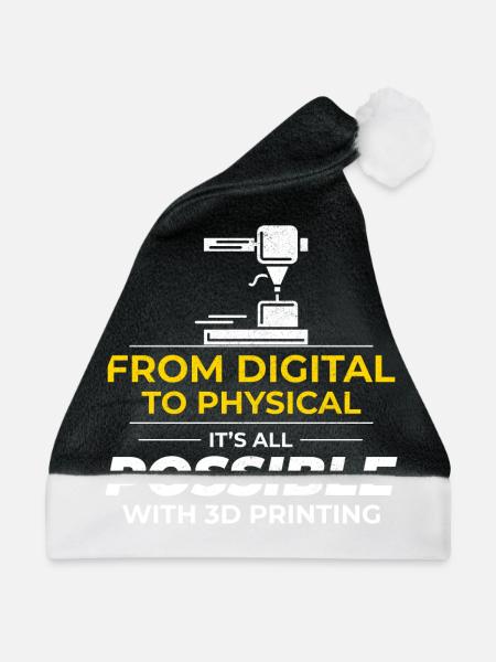 3D-Drucker 3D-Druck - Weihnachtsmütze - Schwarz/Weiß