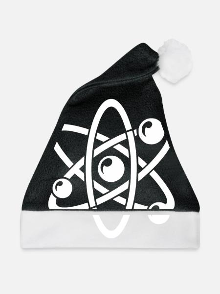 Atomkern Physik Atom Elektron Atommodell - Weihnachtsmütze - Schwarz/Weiß - Vorne