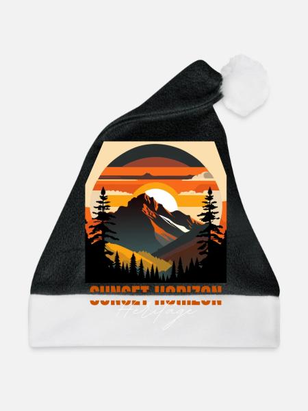 Sunset horizon heritage - Weihnachtsmütze - Schwarz/Weiß - Vorne