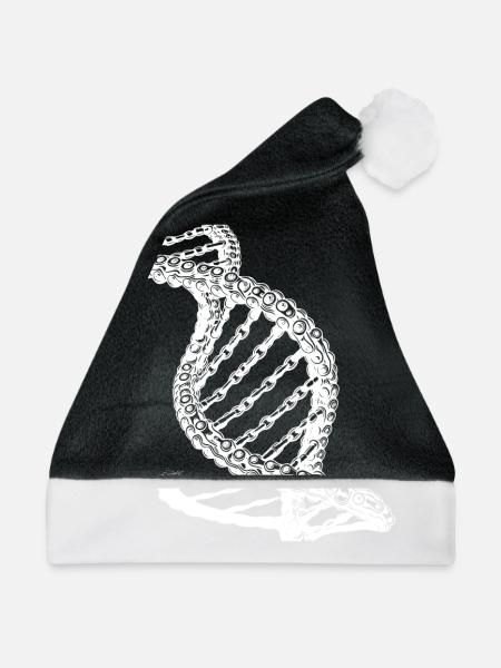 Ungewöhnliche Ketten DNA Kette - Weihnachtsmütze - Schwarz/Weiß - Vorne