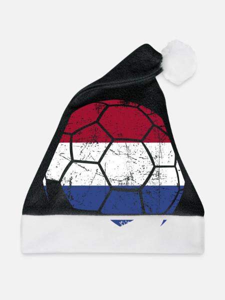 Netherlands Soccer Ball Fußball - Weihnachtsmütze - Schwarz/Weiß - Vorne