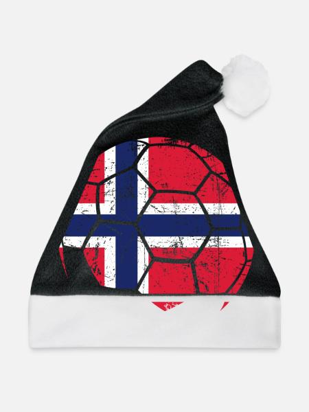 Norway Soccer Ball Fußball - Weihnachtsmütze - Schwarz/Weiß - Vorne