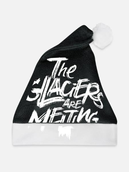 Die Gletscher Schmelzen Gletscherschmelze Retten - Weihnachtsmütze - Schwarz/Weiß - Vorne