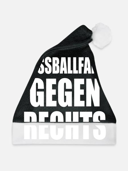 fussballfans gegen rechts - Weihnachtsmütze - Schwarz/Weiß - Vorne