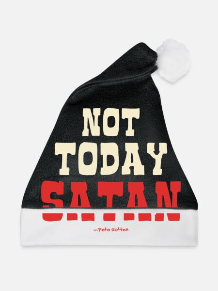 Nicht heute, Satan - Weihnachtsmütze - Schwarz/Weiß - Vorne