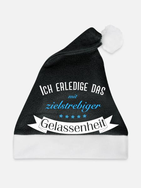 Mit zielstrebiger Gelassenheit - Weihnachtsmütze - Schwarz/Weiß - Vorne