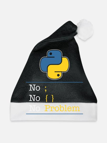 Python no problem - Weihnachtsmütze - Schwarz/Weiß