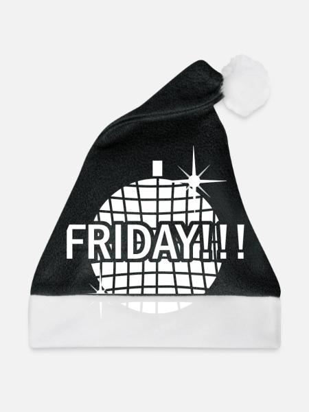 Friday white - Weihnachtsmütze - Schwarz/Weiß - Vorne