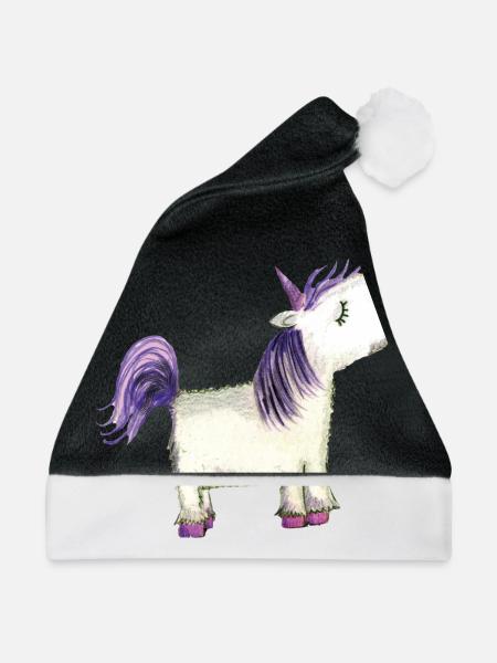 Beleidigtes Einhorn - Weihnachtsmütze - Schwarz/Weiß - Vorne