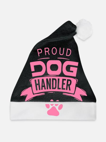 Stolzer Hundeführer Hundeführerin Mama Diensthund - Weihnachtsmütze - Schwarz/Weiß - Vorne