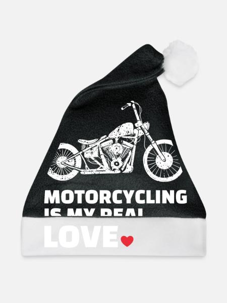 Ich Liebe Motorradfahren - Weihnachtsmütze - Schwarz/Weiß