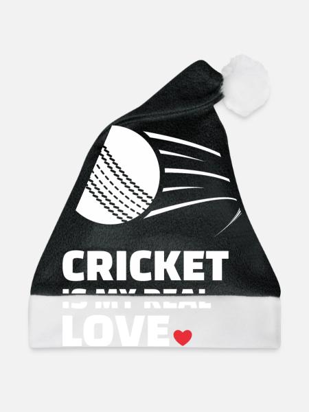 Ich Liebe Cricket Für Alle Cricketspieler - Weihnachtsmütze - Schwarz/Weiß - Vorne