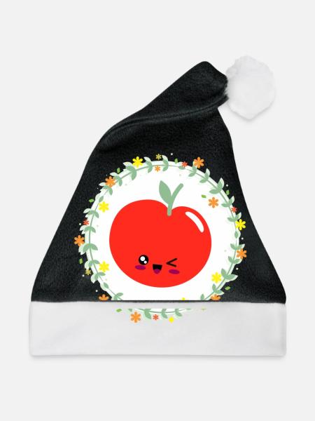 Happy Apple - Weihnachtsmütze - Schwarz/Weiß