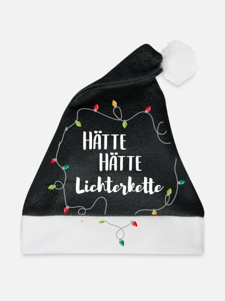 haette haette lichterkette - Weihnachtsmütze - Schwarz/Weiß - Vorne