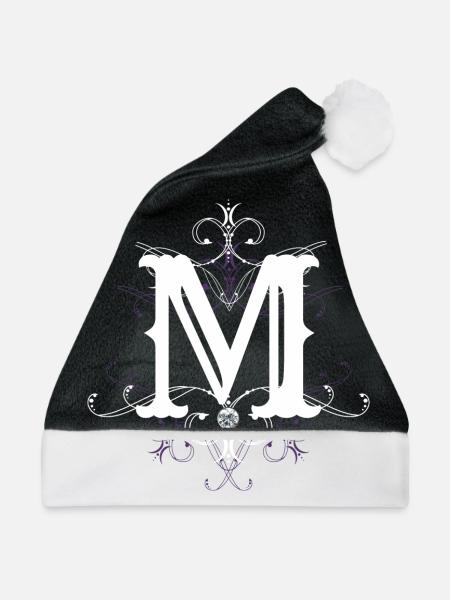 Buchstabe M Buchstabe-M - Weihnachtsmütze - Schwarz/Weiß - Vorne