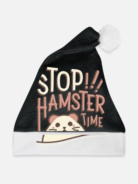 Hamster Time - Weihnachtsmütze - Schwarz/Weiß