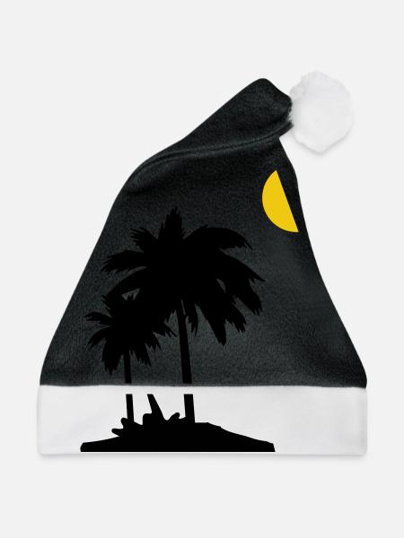 Palmen - Weihnachtsmütze - Schwarz/Weiß