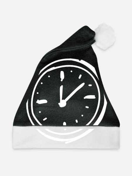 Zeiger Uhr - Weihnachtsmütze - Schwarz/Weiß - Vorne