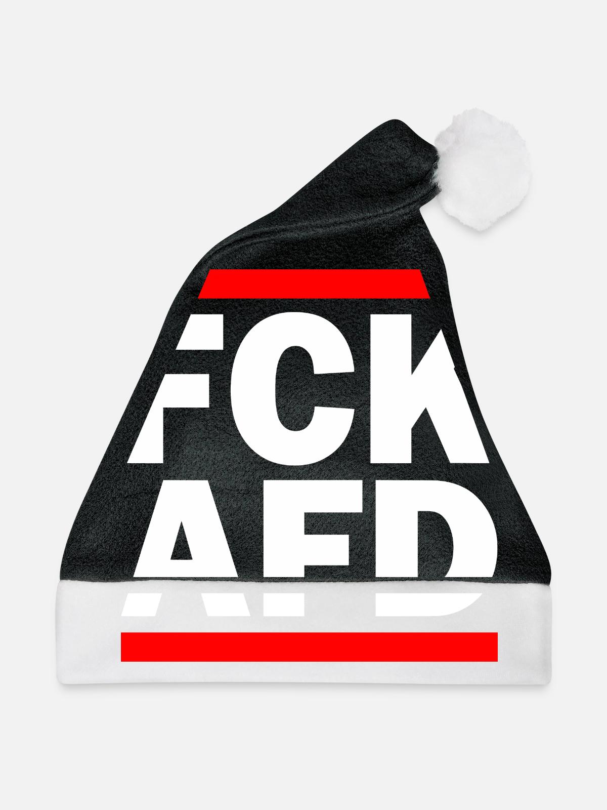 Fck afd - Weihnachtsmütze - Schwarz/Weiß - Vorne