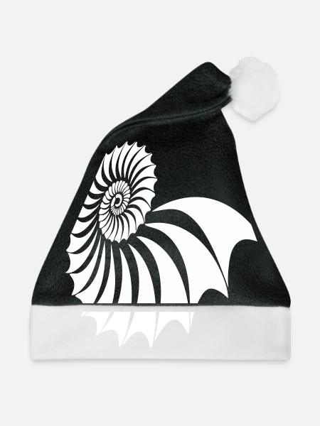 Nautilus Spirale - Weihnachtsmütze - Schwarz/Weiß - Vorne