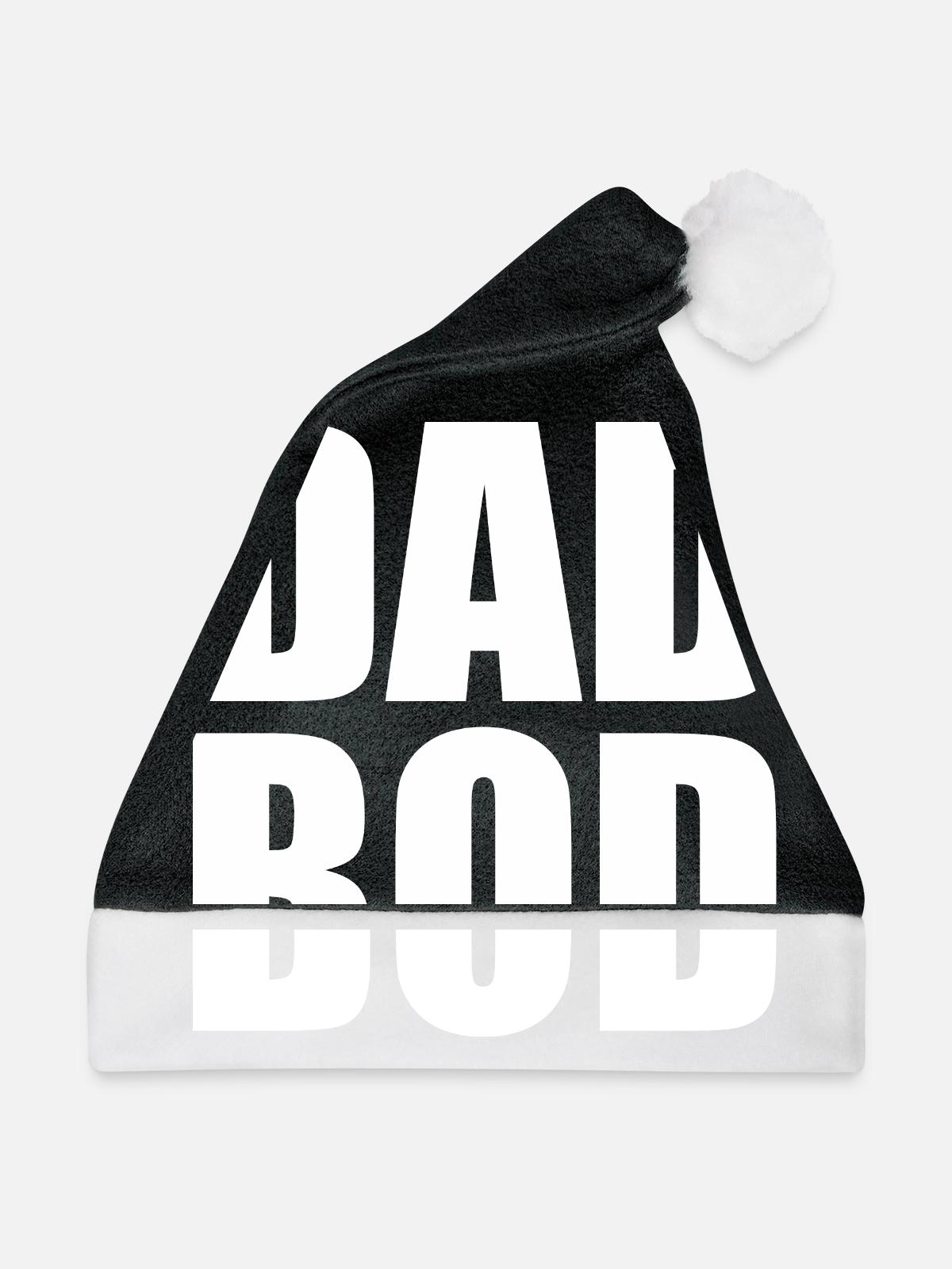 Dad bod - Weihnachtsmütze - Schwarz/Weiß - Vorne