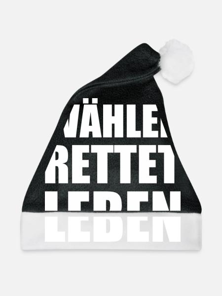 wählen rettet leben - Weihnachtsmütze - Schwarz/Weiß