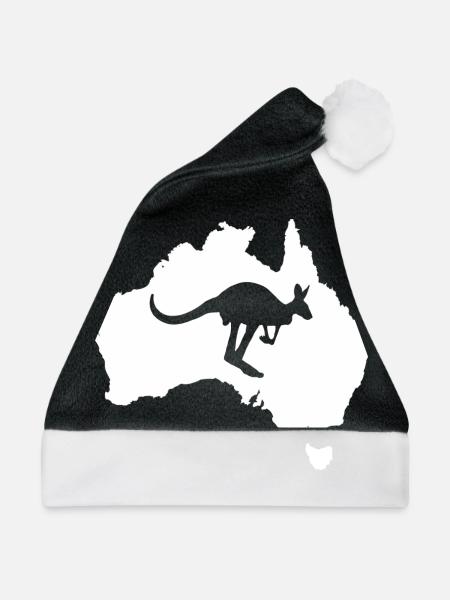 Australien - Weihnachtsmütze - Schwarz/Weiß