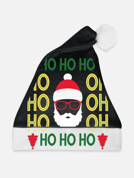 HoHoHo Rasta Santa - Weihnachtsmütze - Schwarz/Weiß