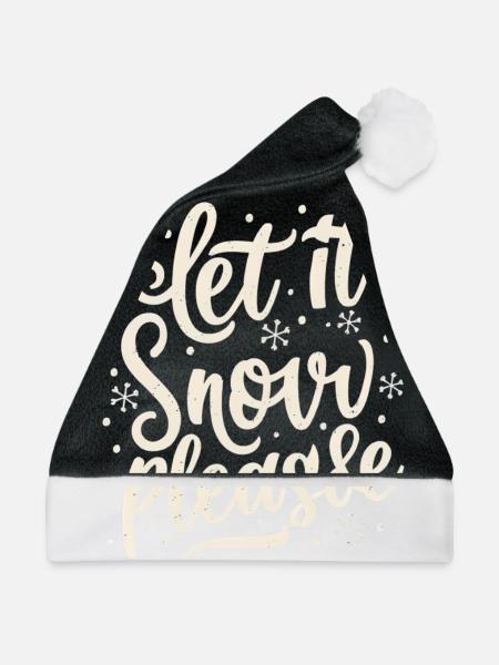 Lass es Schneien - Weihnachtsmütze - Schwarz/Weiß - Vorne