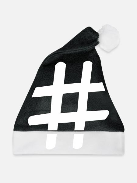 Hashtag - Weihnachtsmütze - Schwarz/Weiß - Vorne