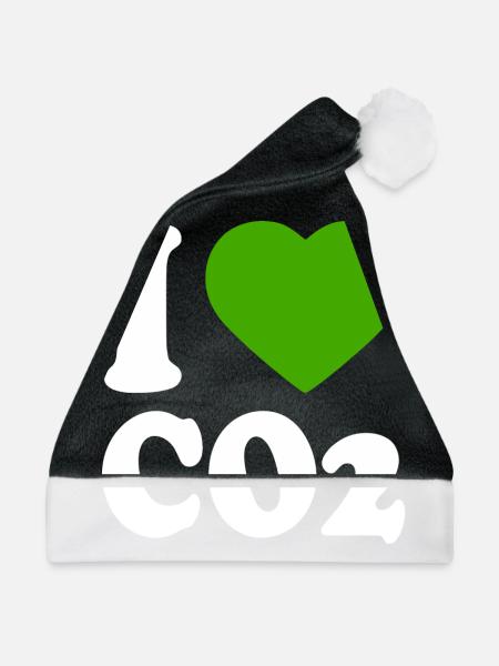 I love co2 - Weihnachtsmütze - Schwarz/Weiß - Vorne