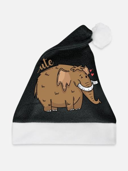 Mammut ist verliebt - Weihnachtsmütze - Schwarz/Weiß