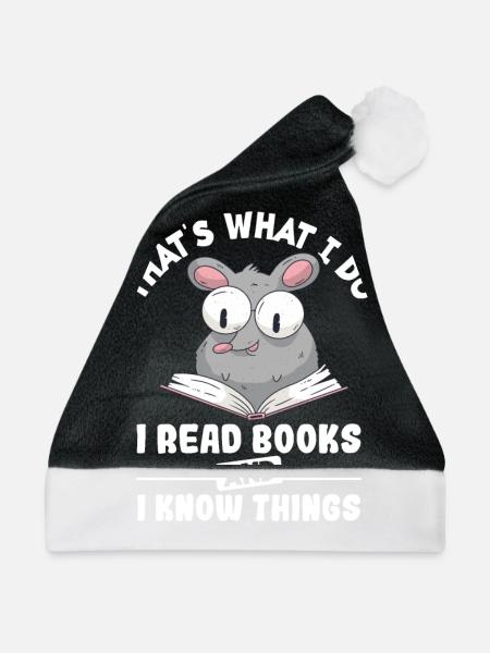 Lesen Leser - Weihnachtsmütze - Schwarz/Weiß - Vorne