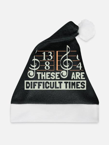 These Are Difficult Times Music Lover - Weihnachtsmütze - Schwarz/Weiß