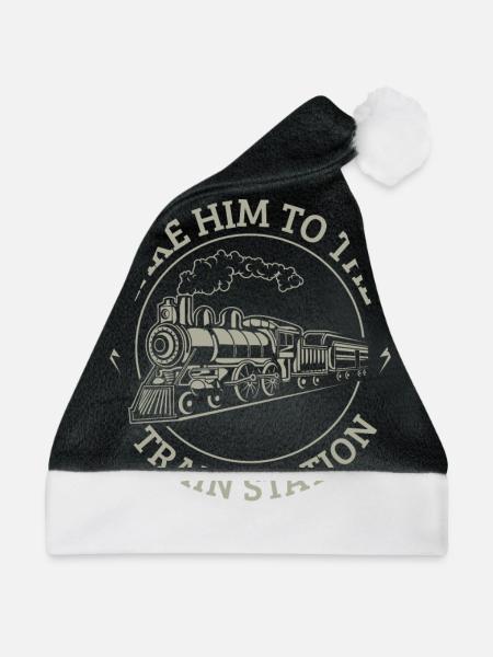 Nimm Ihn Zum Bahnhof - Weihnachtsmütze - Schwarz/Weiß - Vorne